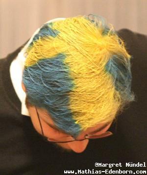 Haare in schwedischen Farben